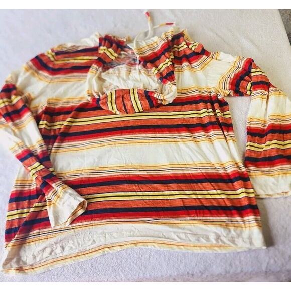 Sun + Stone Baja Stripe Pullover Lightweight Hoodie Long Sleeve Surf Shirt XL - Picture 4 of 8